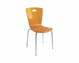 Wooden chair Metal legs Garden chair_ cafeteria chair_